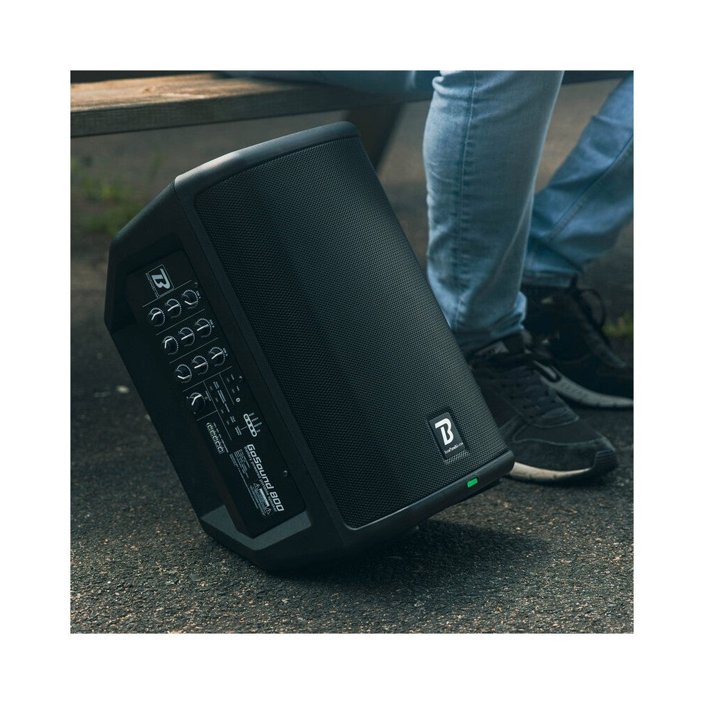 BoomTone DJ Altavoz activo portátil de 8" de 2 vías con batería recargable, LF 65 W + HF 35 W, 2 entradas de MIC / línea / instrumento