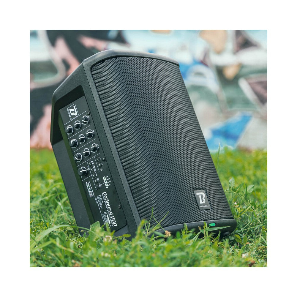 BoomTone DJ Altavoz activo portátil de 8" de 2 vías con batería recargable, LF 65 W + HF 35 W, 2 entradas de MIC / línea / instrumento