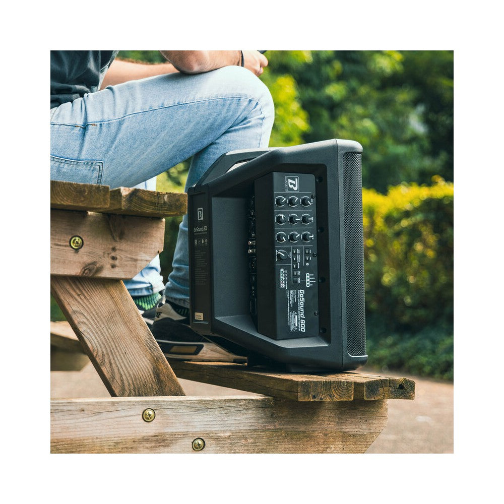 BoomTone DJ Altavoz activo portátil de 8" de 2 vías con batería recargable, LF 65 W + HF 35 W, 2 entradas de MIC / línea / instrumento