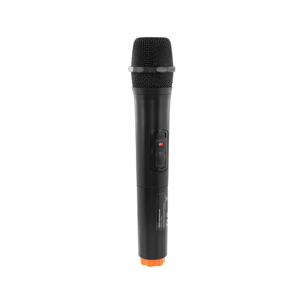 BoomTone DJ VHF handheld transmitter for TravelSound15-VHF portable loudspeaker, 2 AA batteries