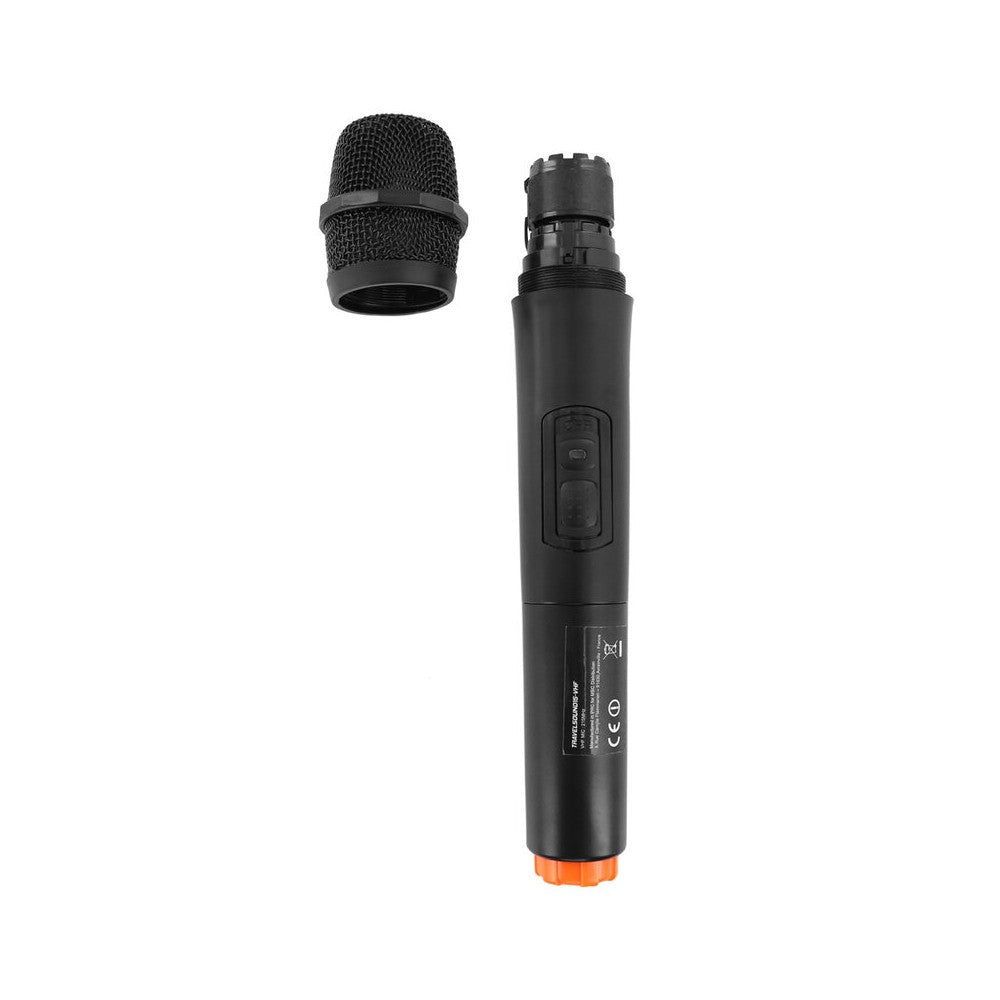 Transmisor de mano VHF BoomTone DJ para altavoz portátil TravelSound15-VHF, 2 pilas AA