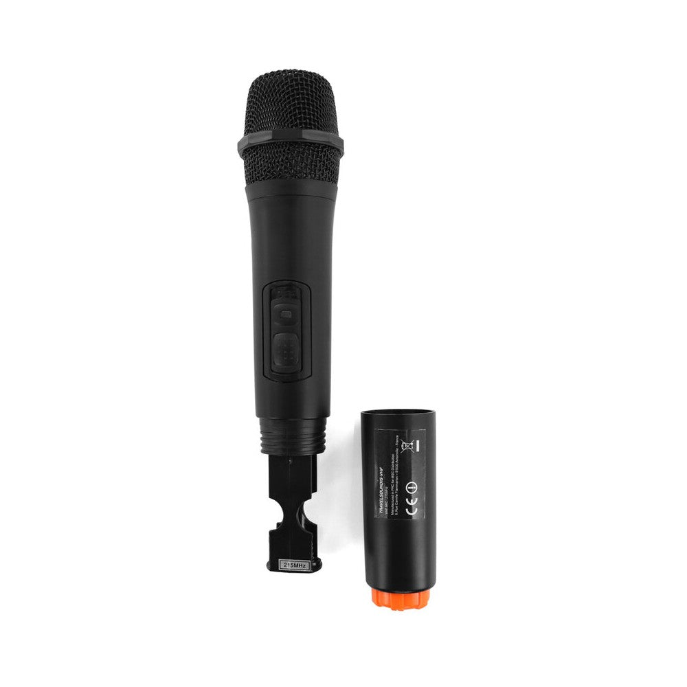 Transmisor de mano VHF BoomTone DJ para altavoz portátil TravelSound15-VHF, 2 pilas AA