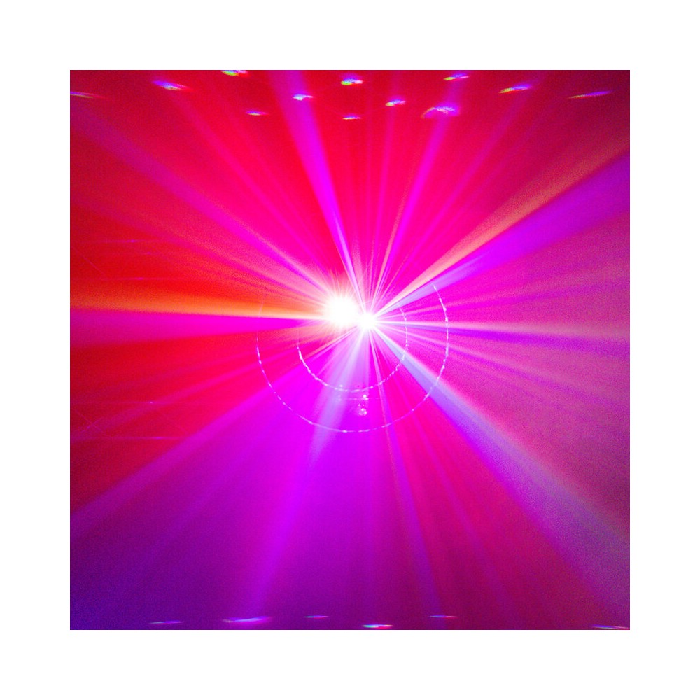 BoomTone DJ 6-in-1 light show with Strobe, UV, crystal ball, LASER, LED Wash and Gobos, DMX, automatic and music modes, IR remot