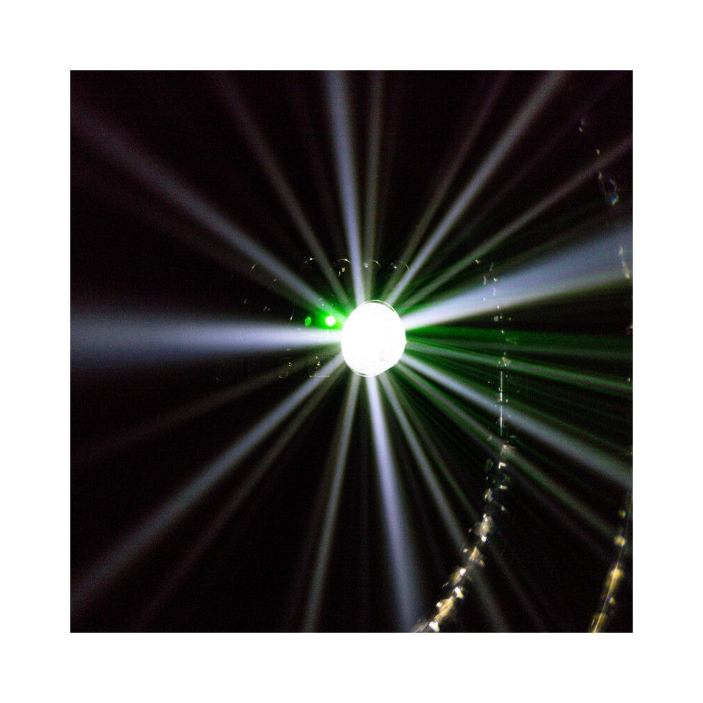 BoomTone DJ 6-in-1 light show with Strobe, UV, crystal ball, LASER, LED Wash and Gobos, DMX, automatic and music modes, IR remot