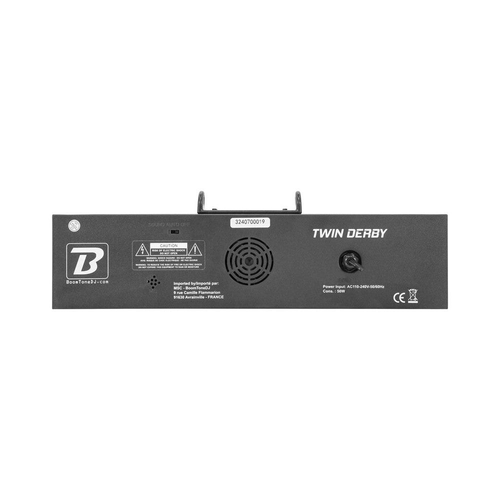 BoomTone DJ 3-in-1 light show with Derby, Wash and Strobe, remote control and adjustable tripod (50 - 150 cm)