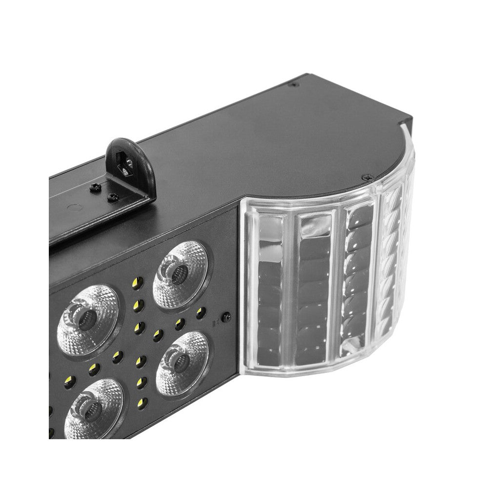 BoomTone DJ 3-in-1 light show with Derby, Wash and Strobe, remote control and adjustable tripod (50 - 150 cm)