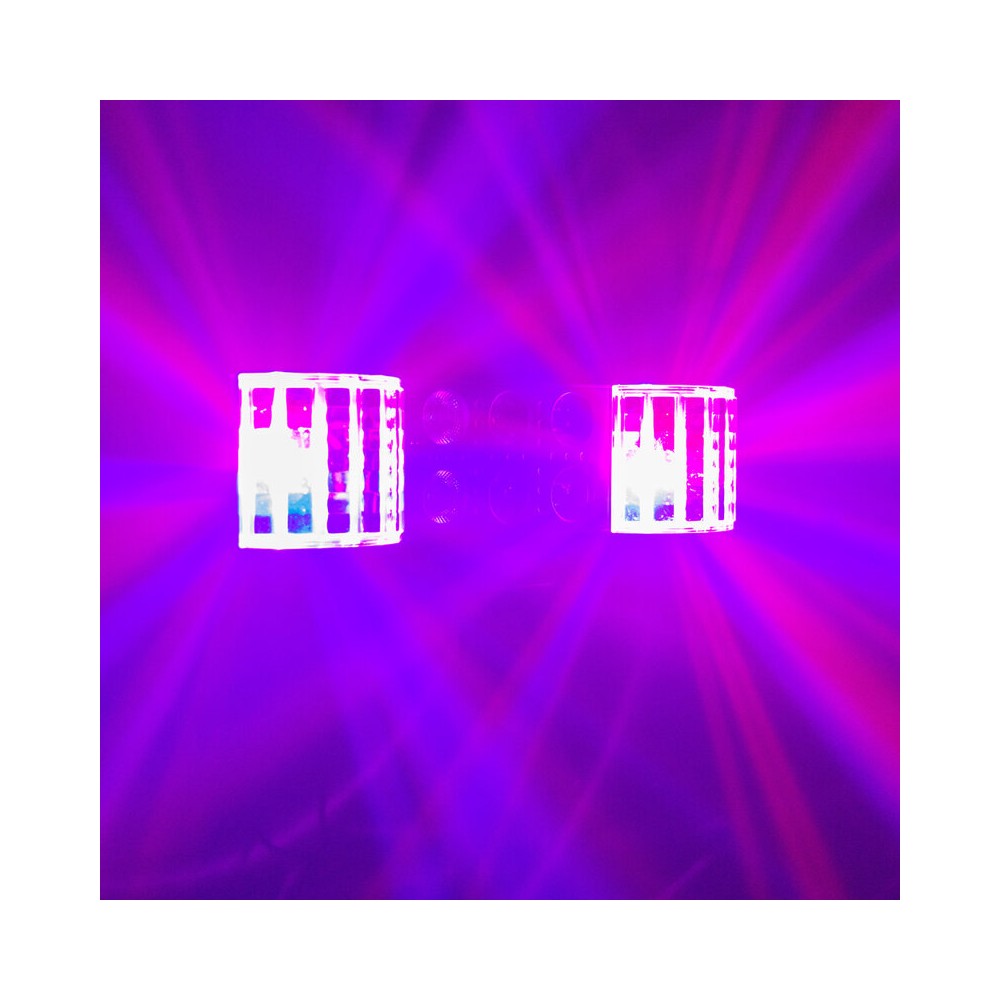 BoomTone DJ 3-in-1 light show with Derby, Wash and Strobe, remote control and adjustable tripod (50 - 150 cm)