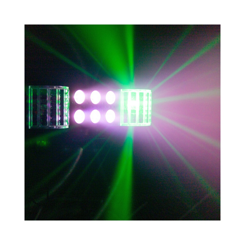 BoomTone DJ 3-in-1 light show with Derby, Wash and Strobe, remote control and adjustable tripod (50 - 150 cm)