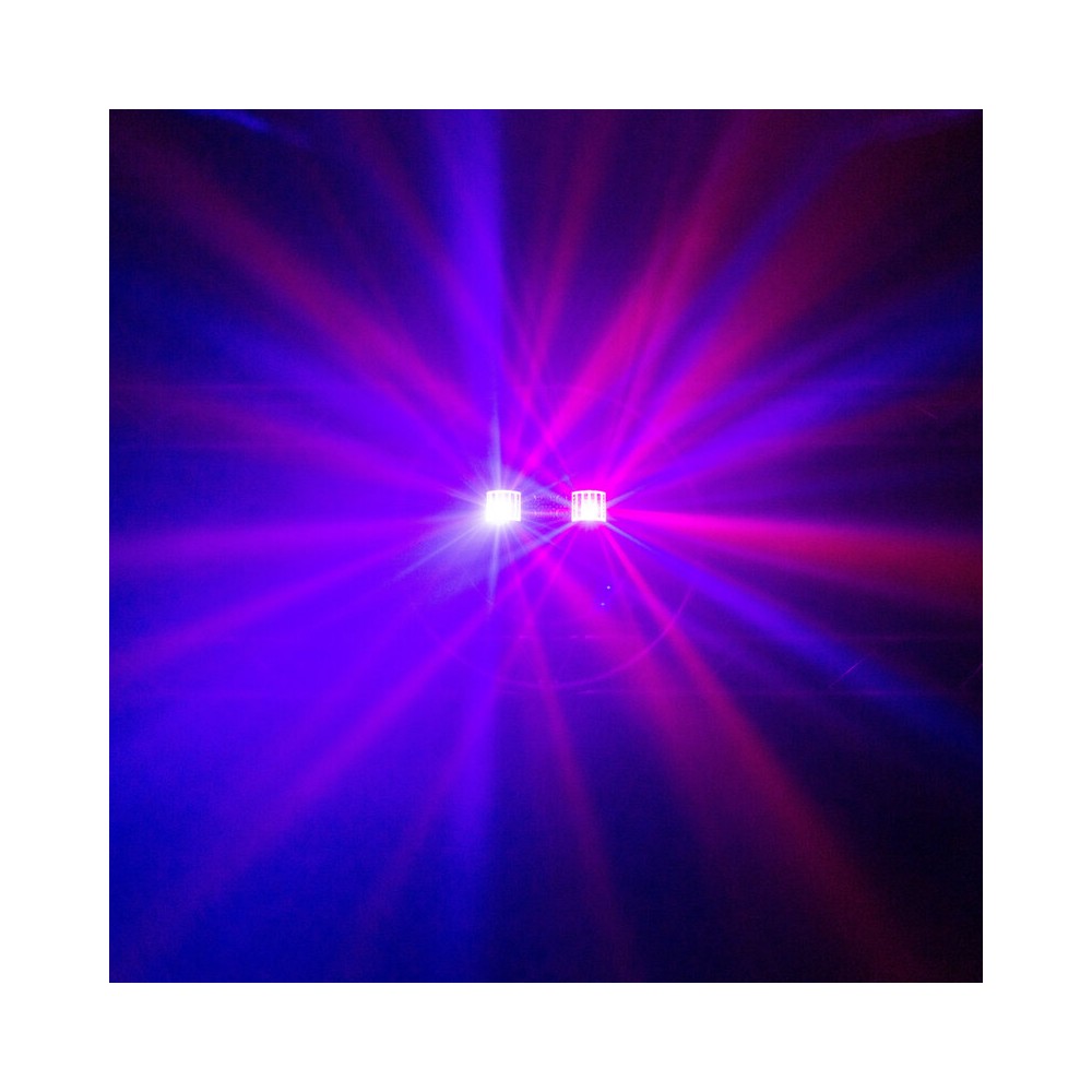 BoomTone DJ 3-in-1 light show with Derby, Wash and Strobe, remote control and adjustable tripod (50 - 150 cm)