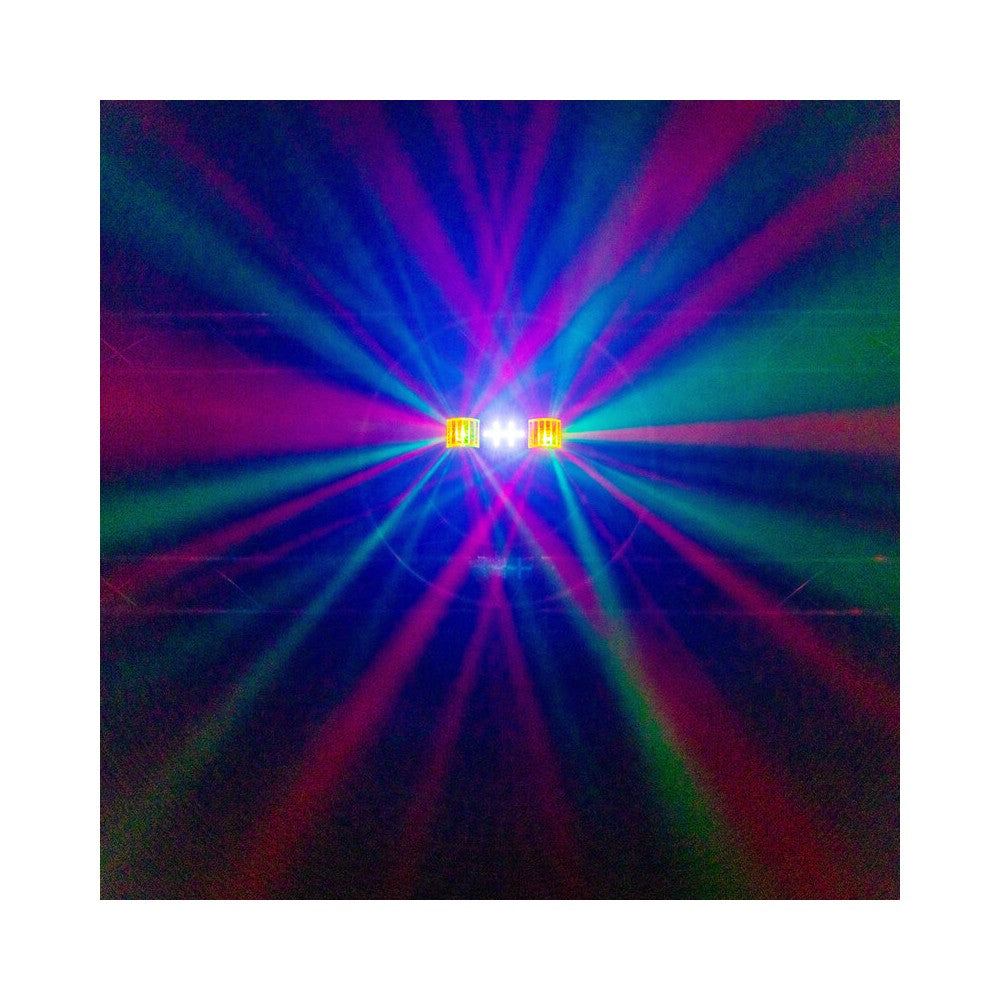 BoomTone DJ 3-in-1 light show with Derby, Wash and Strobe, remote control and adjustable tripod (50 - 150 cm)
