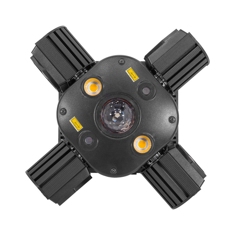 BoomTone DJ 4 LED effects light show: Beam, disco ball, Strobe and multipoint laser,  DMX, automatic and music detection mode