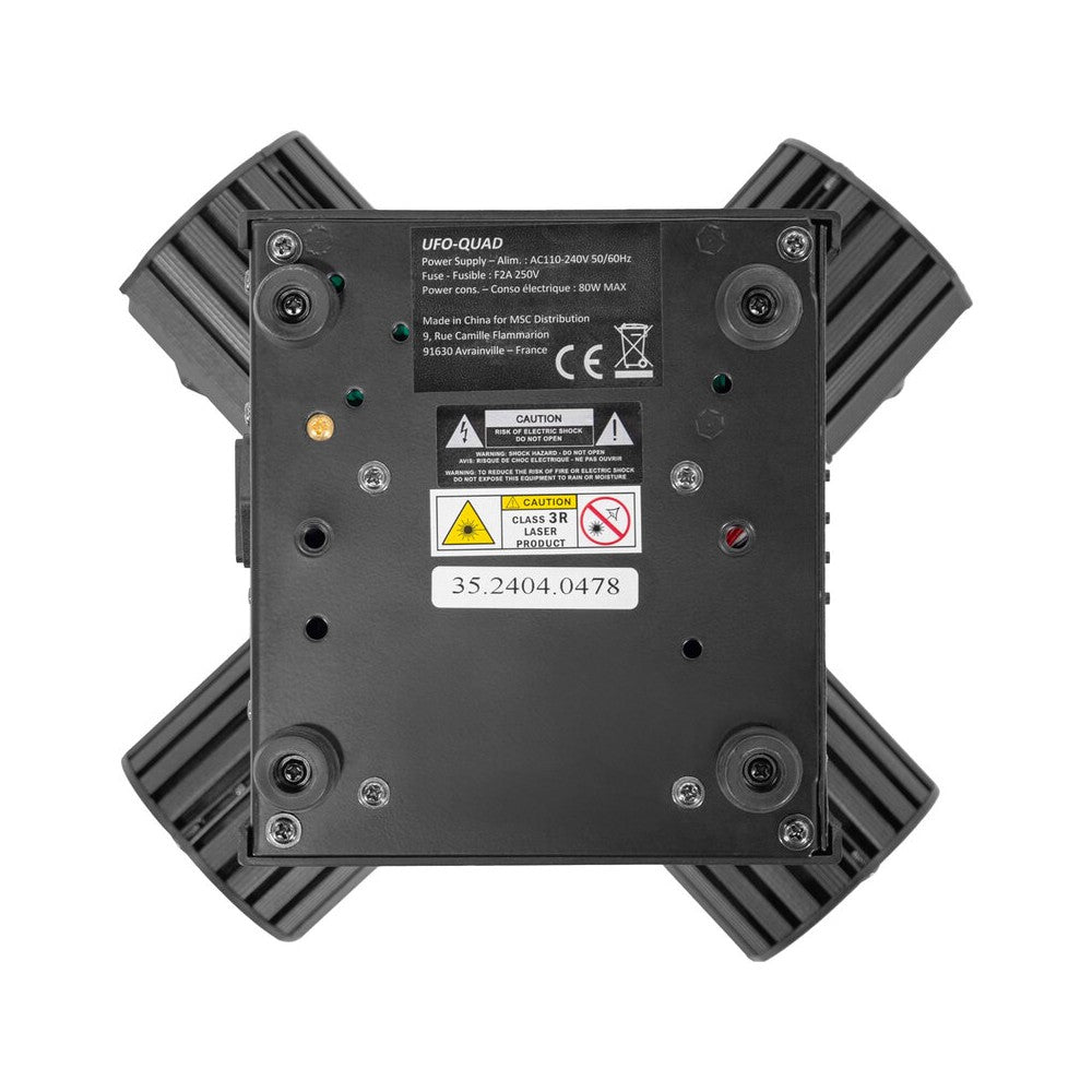 BoomTone DJ 4 LED effects light show: Beam, disco ball, Strobe and multipoint laser,  DMX, automatic and music detection mode