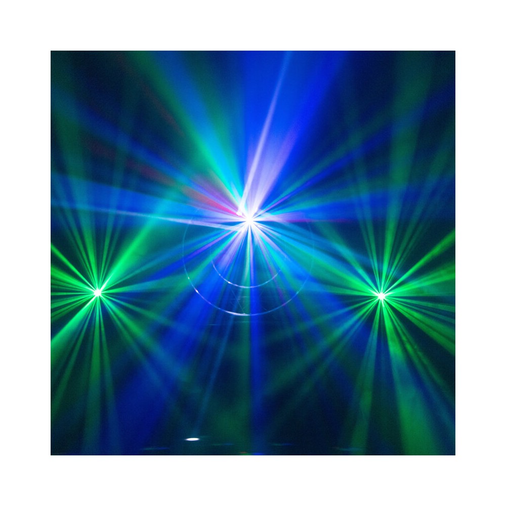 BoomTone DJ 4 LED effects light show: Beam, disco ball, Strobe and multipoint laser,  DMX, automatic and music detection mode