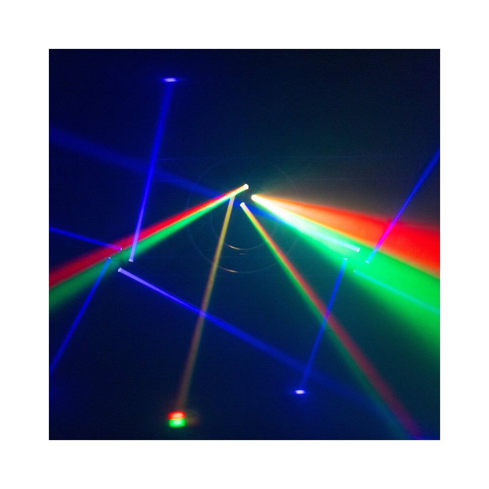 BoomTone DJ 4 LED effects light show: Beam, disco ball, Strobe and multipoint laser,  DMX, automatic and music detection mode