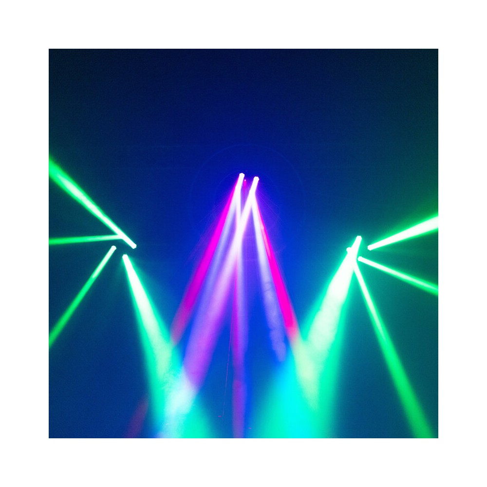 BoomTone DJ 4 LED effects light show: Beam, disco ball, Strobe and multipoint laser,  DMX, automatic and music detection mode