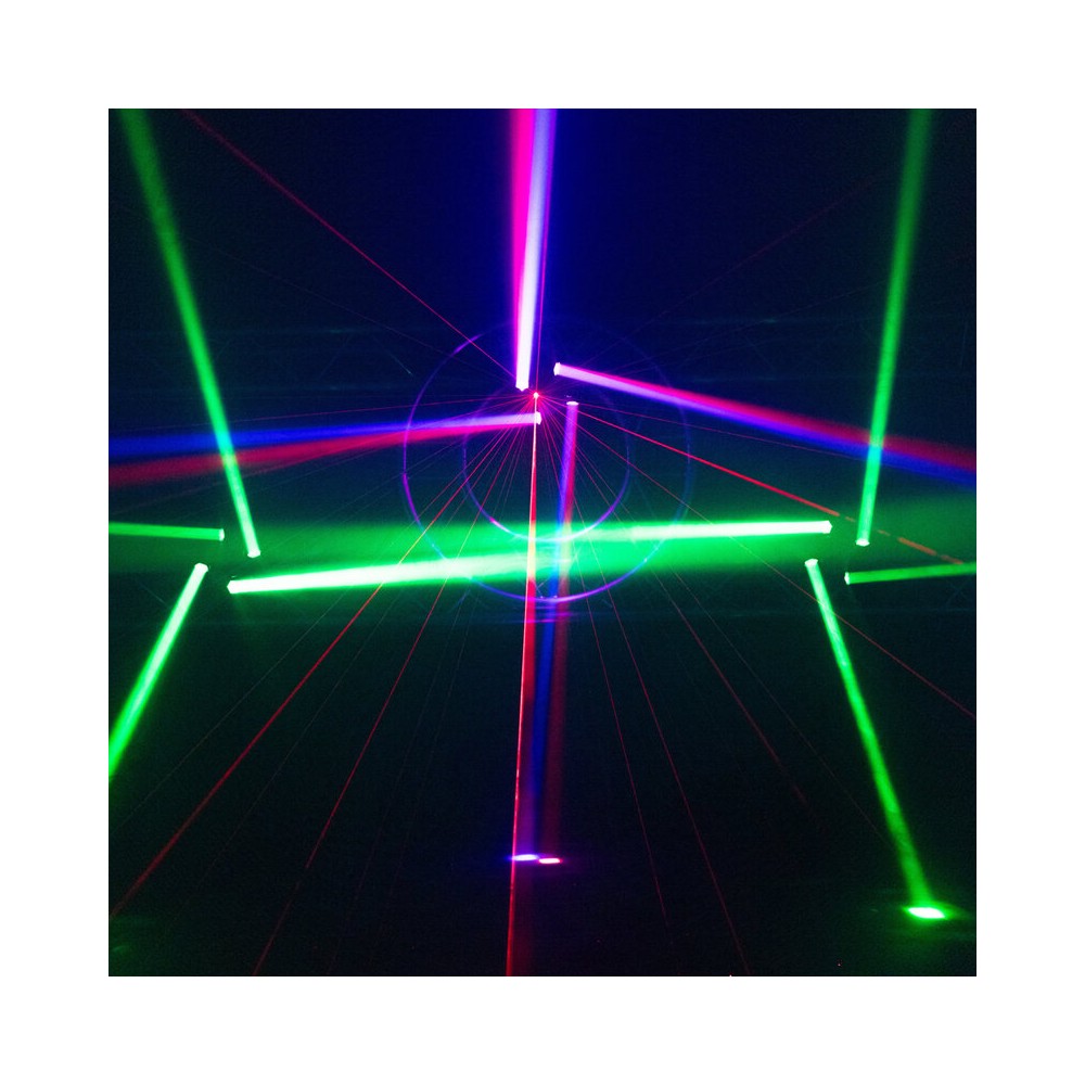 BoomTone DJ 4 LED effects light show: Beam, disco ball, Strobe and multipoint laser,  DMX, automatic and music detection mode