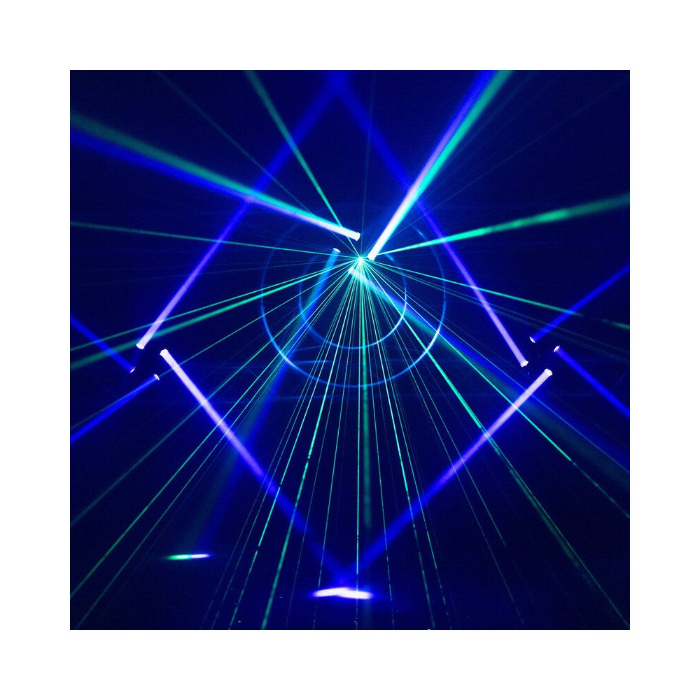 BoomTone DJ 4 LED effects light show: Beam, disco ball, Strobe and multipoint laser,  DMX, automatic and music detection mode