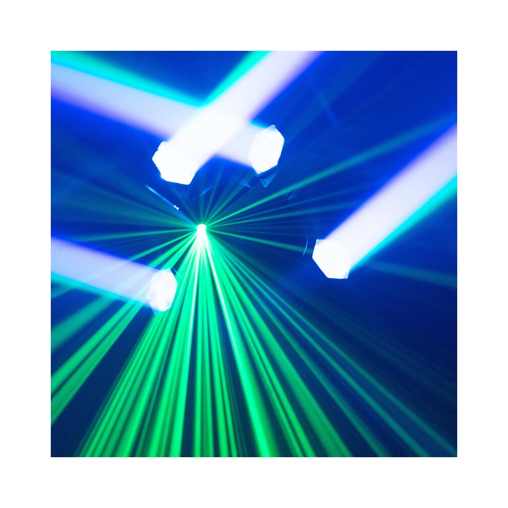 BoomTone DJ 4 LED effects light show: Beam, disco ball, Strobe and multipoint laser,  DMX, automatic and music detection mode