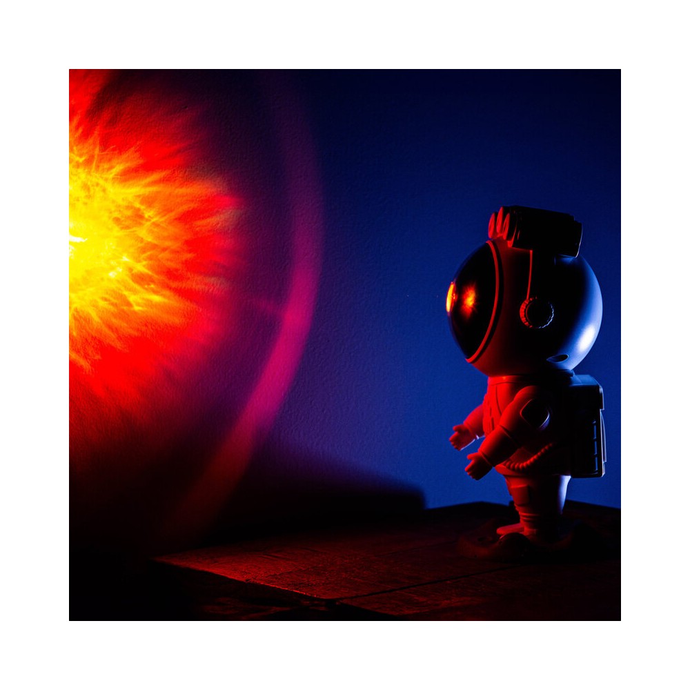 BoomTone DJ Playful astronaut-shaped night light that projects a moving nebula and green laser stars, lithium battery powered re