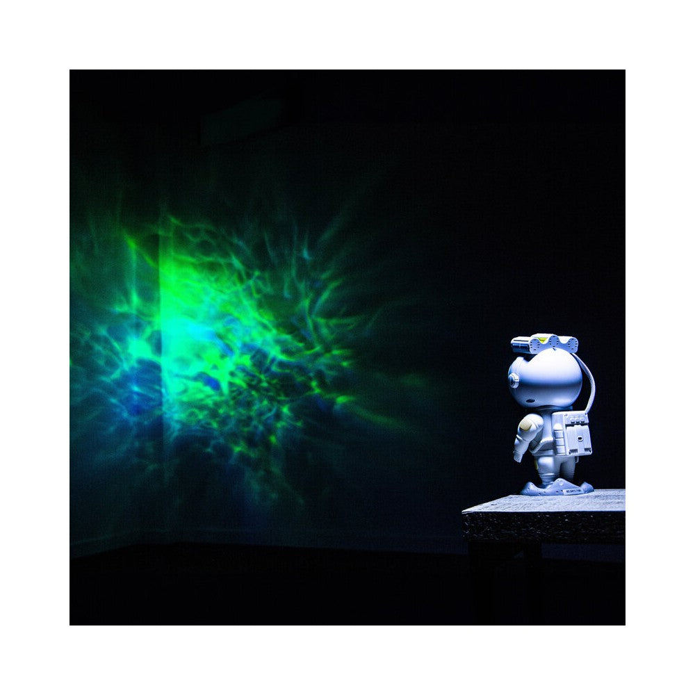 BoomTone DJ Playful astronaut-shaped night light that projects a moving nebula and green laser stars, lithium battery powered re