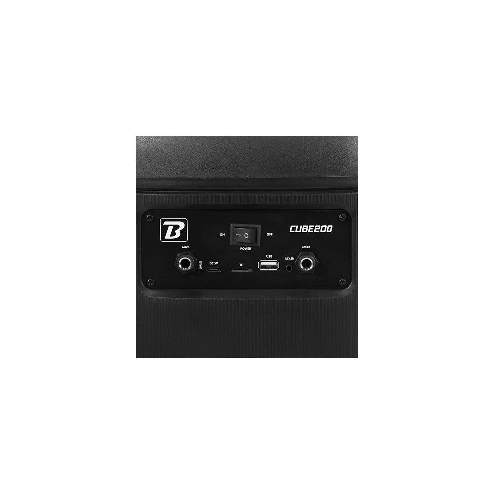 BoomTone DJ 200 W portable loudspeaker system with Bluetooth 5.0, USB / SD drive, light, rechargeable battery and USB-C charging