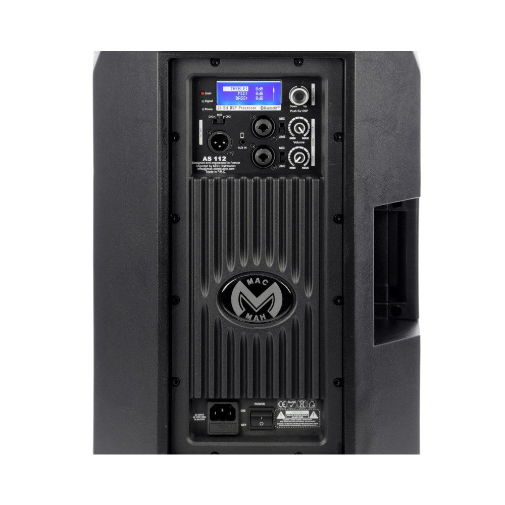 Mac Mah 400 W (LF) + 100 W (HF) 2-way active bi-amp loudspeaker, digital amplifier and DSP, 12" woofer