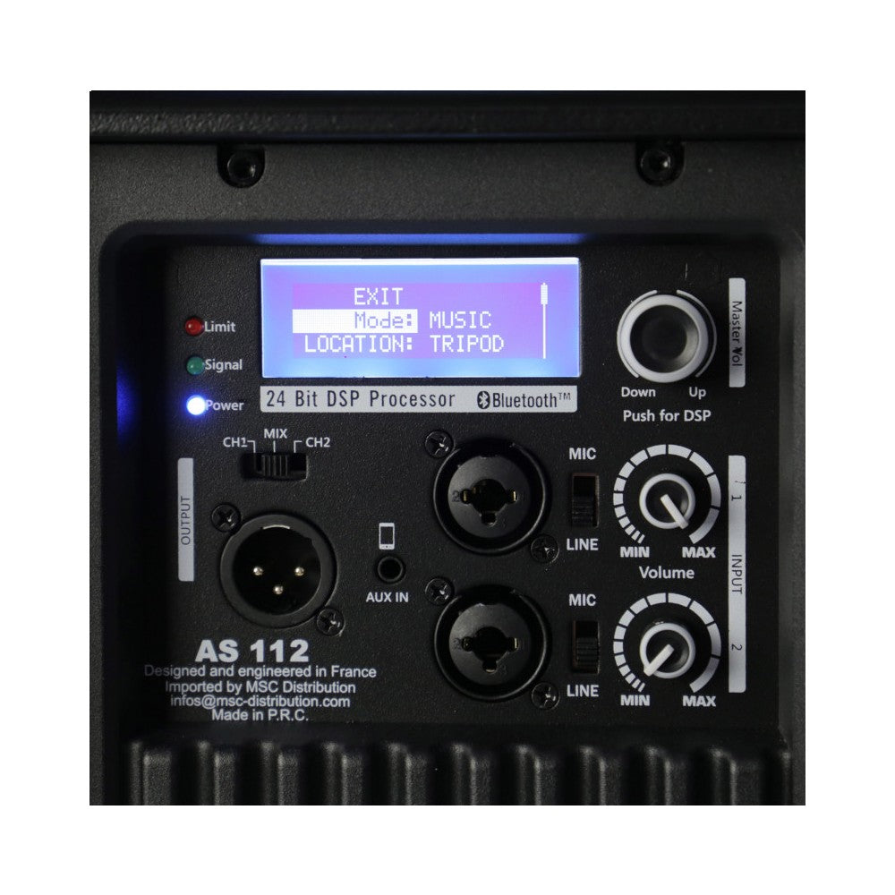 Mac Mah 400 W (LF) + 100 W (HF) 2-way active bi-amp loudspeaker, digital amplifier and DSP, 12" woofer