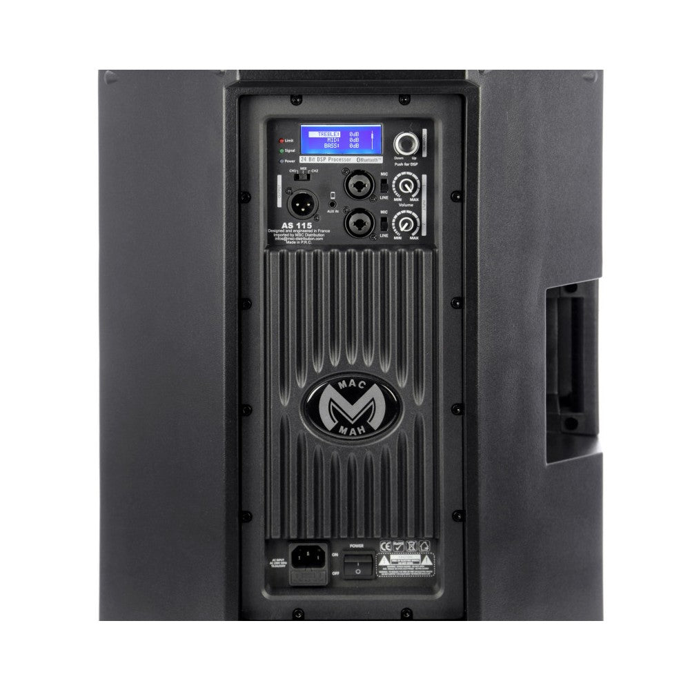 Mac Mah 400 W (LF) + 100 W (HF) 2-way active bi-amp loudspeaker, digital amplifier and DSP, 15" woofer