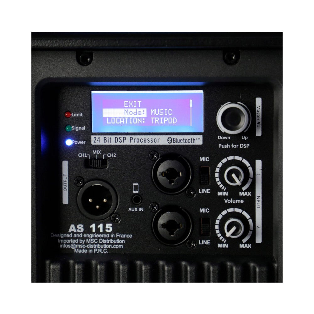Mac Mah 400 W (LF) + 100 W (HF) 2-way active bi-amp loudspeaker, digital amplifier and DSP, 15" woofer