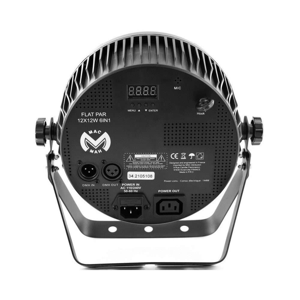 Mac Mah 12 x 12 W 6-in-1 RGBWA-UV, high brightness flat PAR LED projector