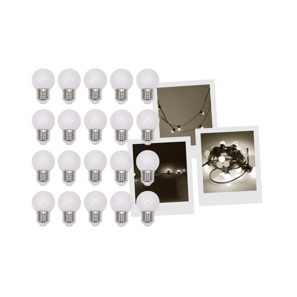 Mac Mah Pack of 20 warm white LED bulbs of 1.5 W