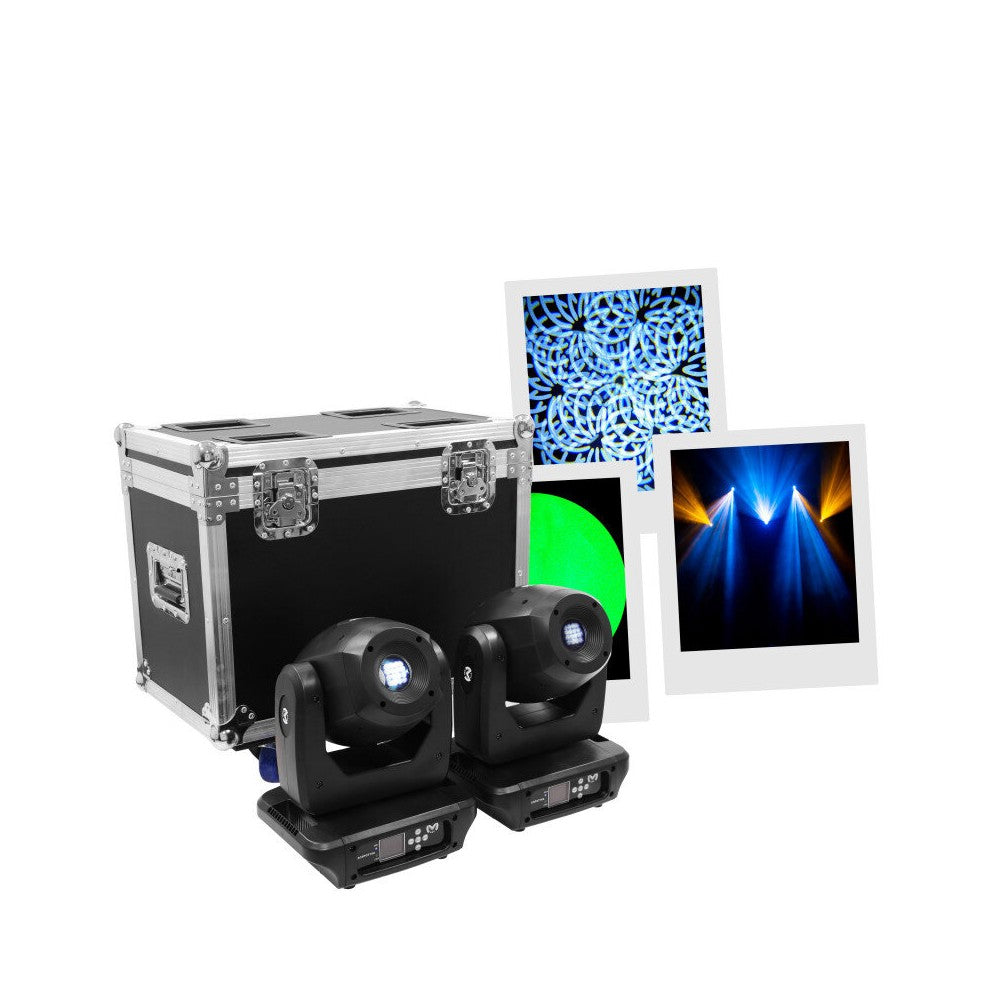 Mac Mah Set of two MACSPOT 100-FC moving heads delivered in a flight case on wheels