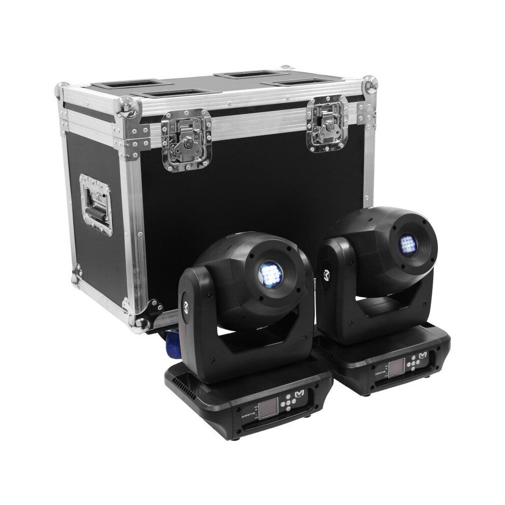 Mac Mah Set of two MACSPOT 100-FC moving heads delivered in a flight case on wheels