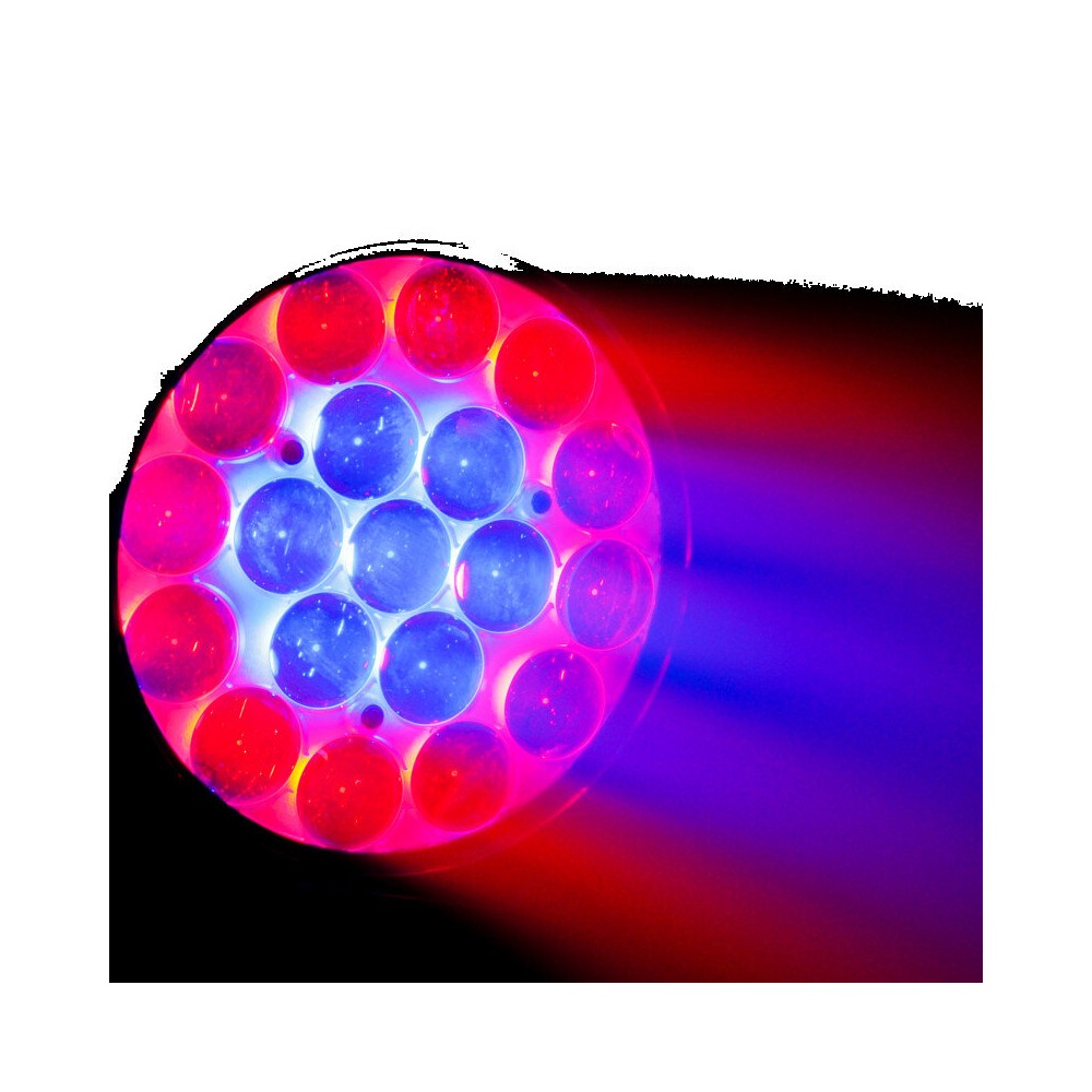 Cabeza móvil Mac Mah 19 x 15 W RGBW LED Wash con control LED circular de 3 zonas, ángulo de zoom de 6 a 50°