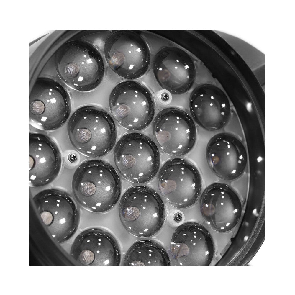 Cabeza móvil Mac Mah 19 x 15 W RGBW LED Wash con control LED circular de 3 zonas, ángulo de zoom de 6 a 50°