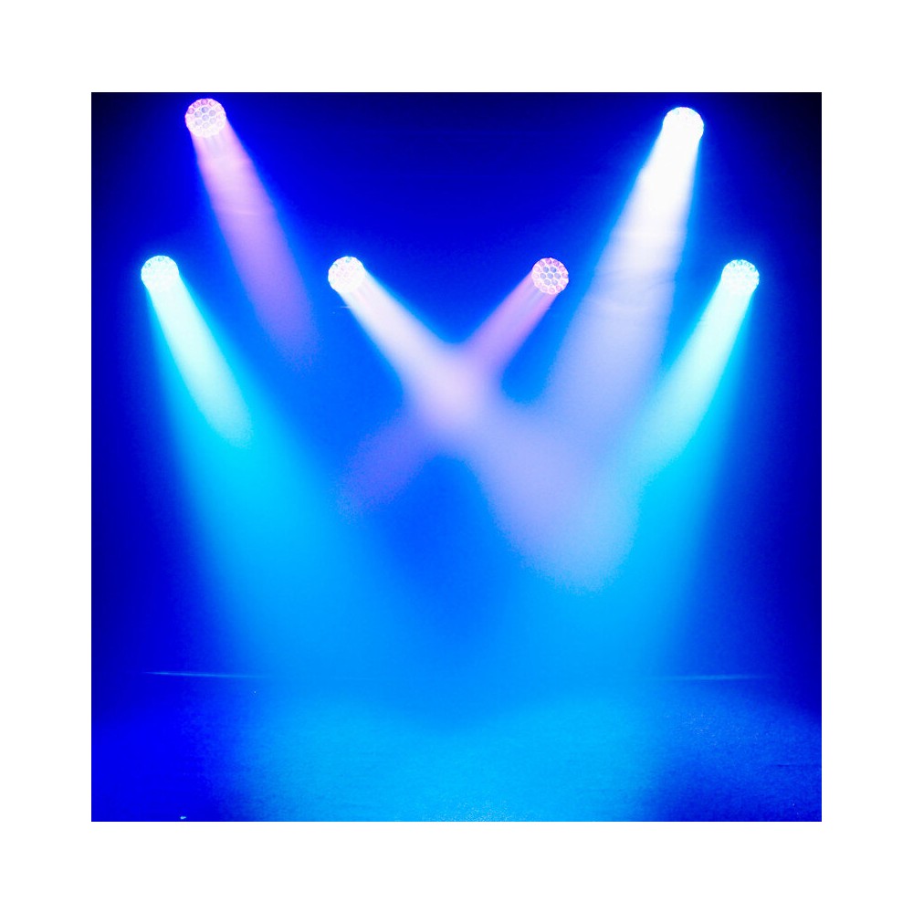 Cabeza móvil Mac Mah 19 x 15 W RGBW LED Wash con control LED circular de 3 zonas, ángulo de zoom de 6 a 50°