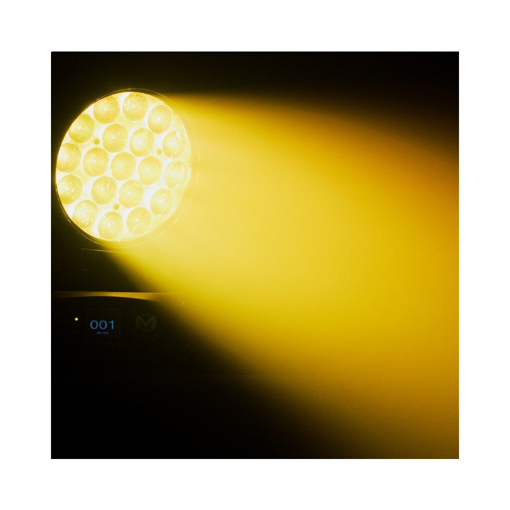 Cabeza móvil Mac Mah 19 x 15 W RGBW LED Wash con control LED circular de 3 zonas, ángulo de zoom de 6 a 50°