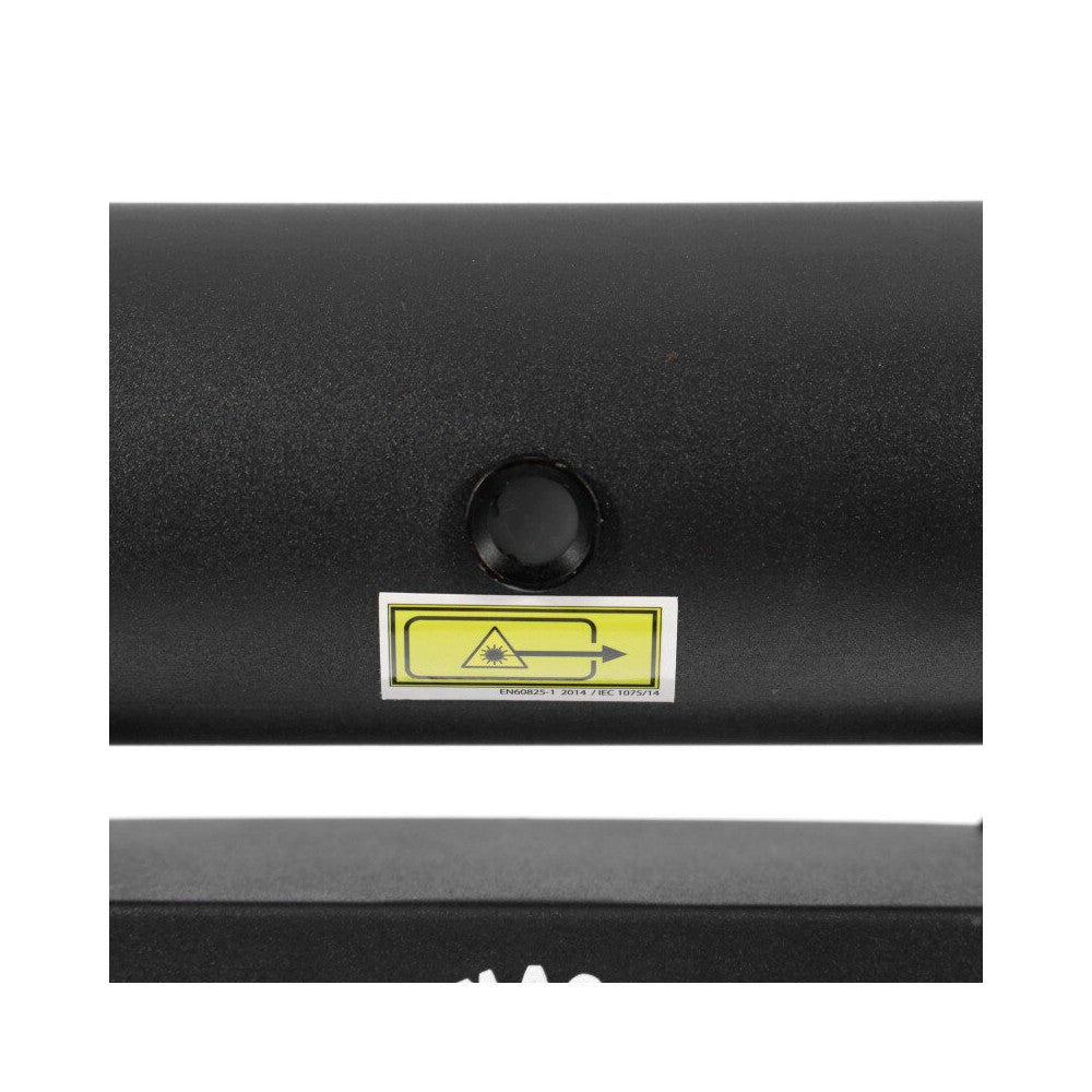 Mac Mah Animation bar consisting of 2 Derby effects, 2 x 4-in-1 RGB-UV LED PARs, a Strobe, a red and green multi-point laser
