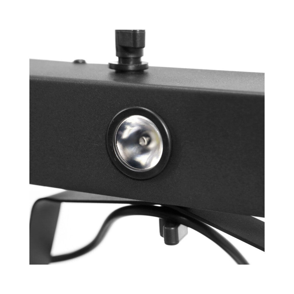 Mac Mah Animation bar consisting of 2 Derby effects, 2 x 4-in-1 RGB-UV LED PARs, a Strobe, a red and green multi-point laser