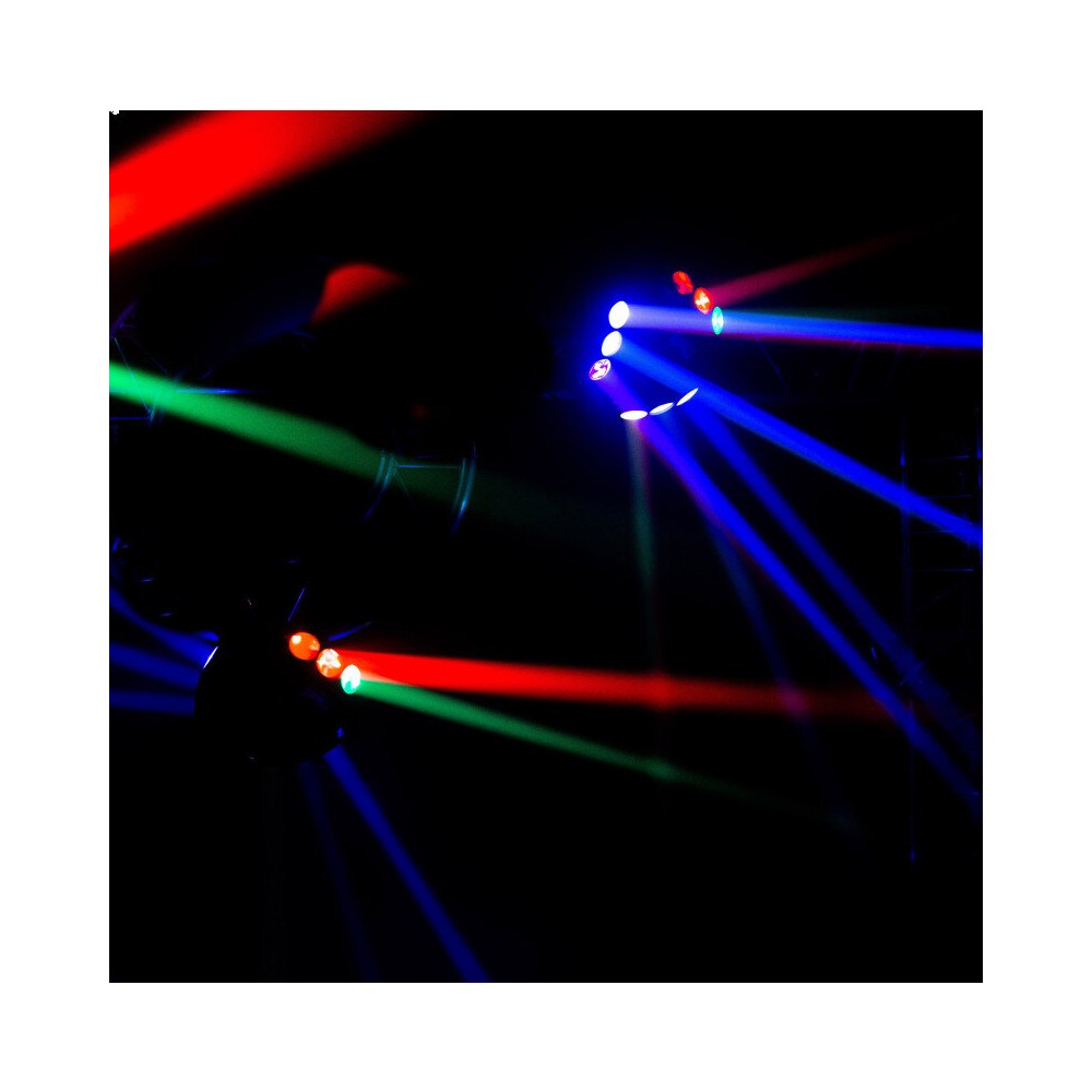 Mac Mah Professional light show equipped with 9 RGBW Beam effect LEDs and a green multipoint laser in the center