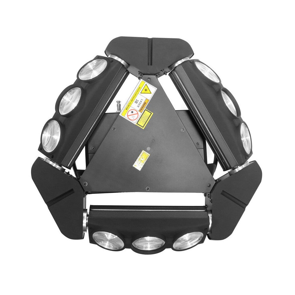 Mac Mah Professional light show equipped with 9 RGBW Beam effect LEDs and a green multipoint laser in the center