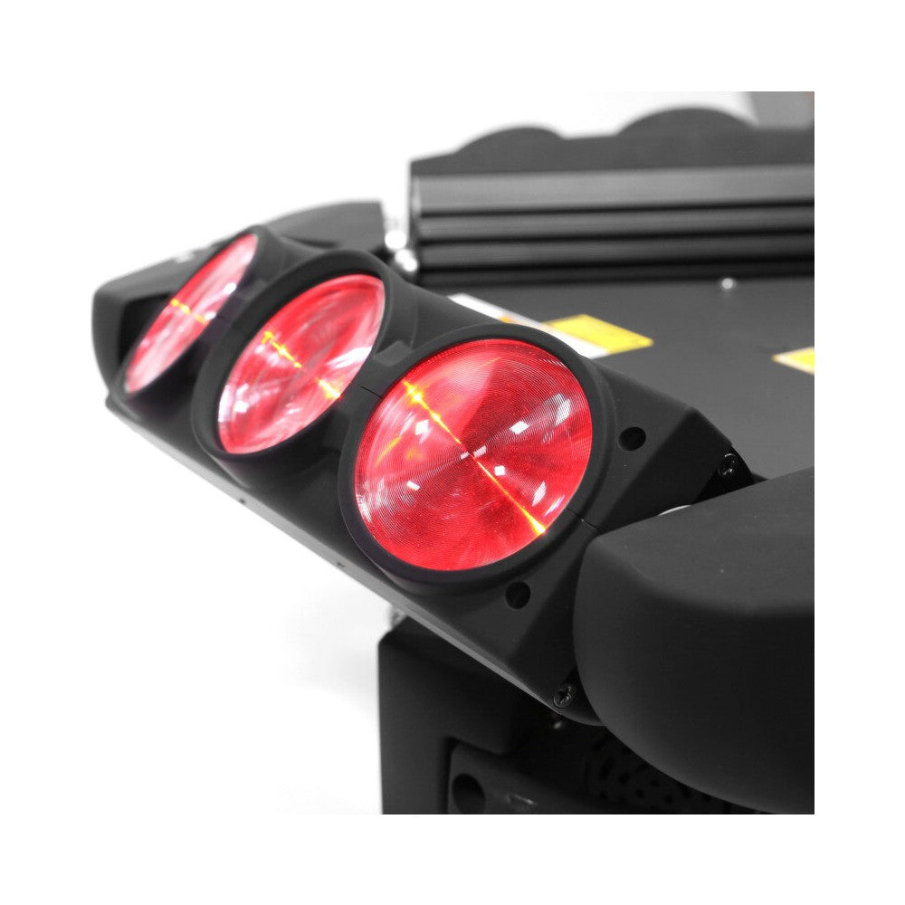 Mac Mah Professional light show equipped with 9 RGBW Beam effect LEDs and a green multipoint laser in the center