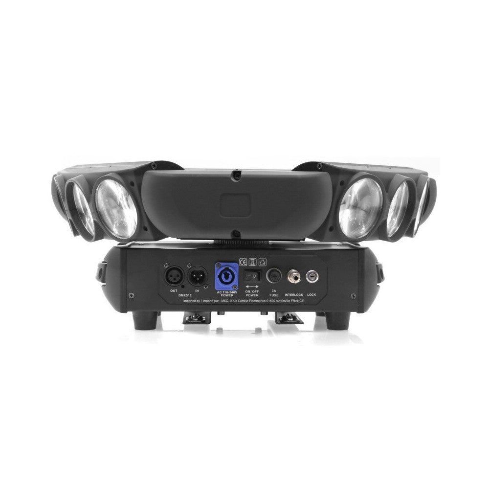 Mac Mah Professional light show equipped with 9 RGBW Beam effect LEDs and a green multipoint laser in the center
