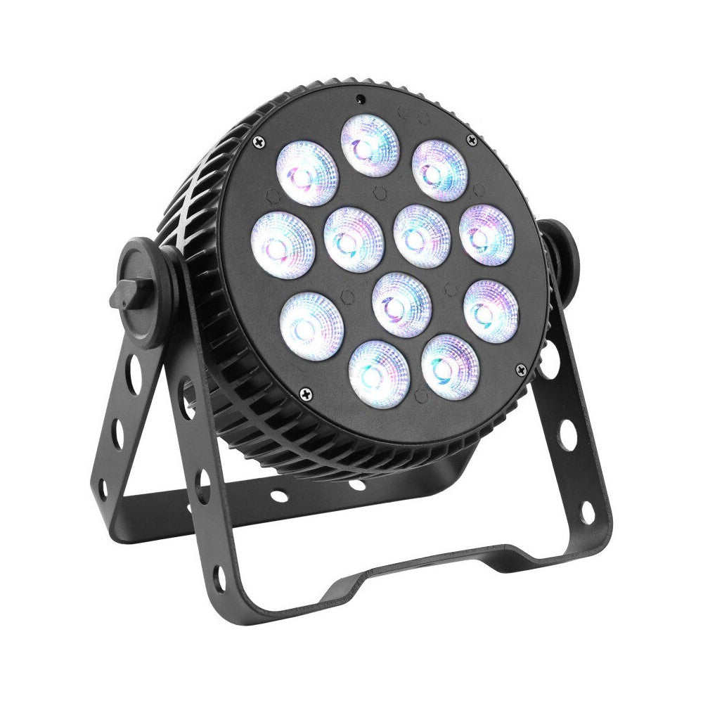 Mac Mah 6-in-1 RGBWA / UV LED Par projector with 12 single 10 W LEDs, IR remote control included