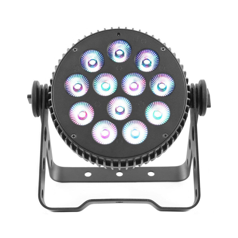 Mac Mah 6-in-1 RGBWA / UV LED Par projector with 12 single 10 W LEDs, IR remote control included