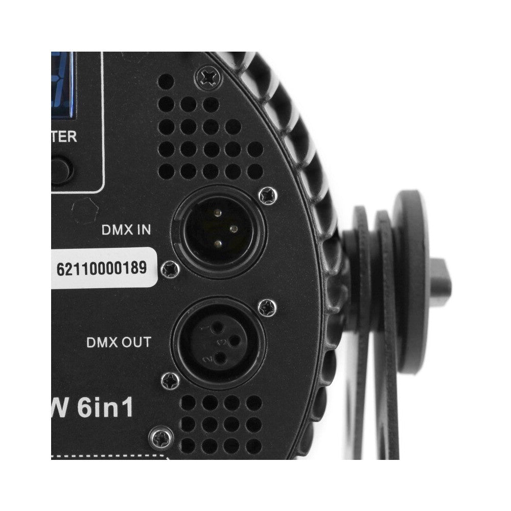 Mac Mah 6-in-1 RGBWA / UV LED Par projector with 12 single 10 W LEDs, IR remote control included