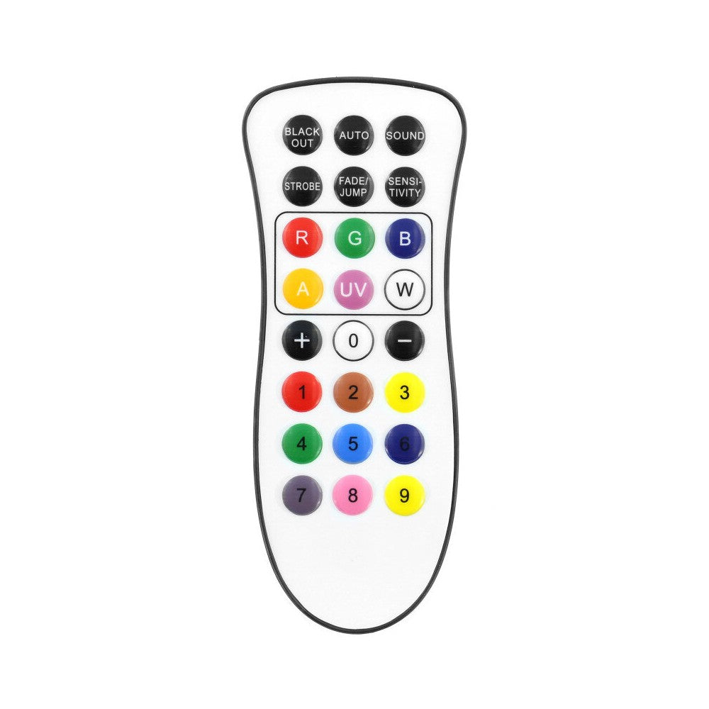Mac Mah 6-in-1 RGBWA / UV LED Par projector with 12 single 10 W LEDs, IR remote control included