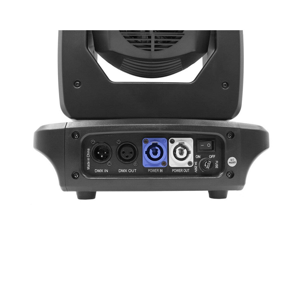 Mac Mah Compact 100 W LED moving head light with vibrant colors, rotating Gobos, motorized focus, DMX, auto, sound, Master/Slave