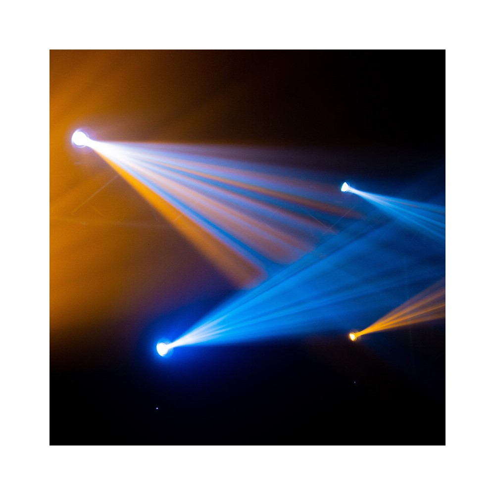 Mac Mah Compact 100 W LED moving head light with vibrant colors, rotating Gobos, motorized focus, DMX, auto, sound, Master/Slave