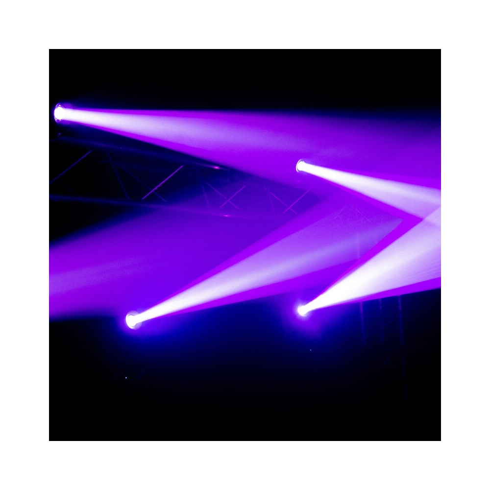 Mac Mah Compact 100 W LED moving head light with vibrant colors, rotating Gobos, motorized focus, DMX, auto, sound, Master/Slave